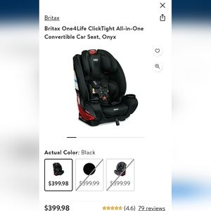 Brand New ($399) All in One Britax Carseat in Onyx